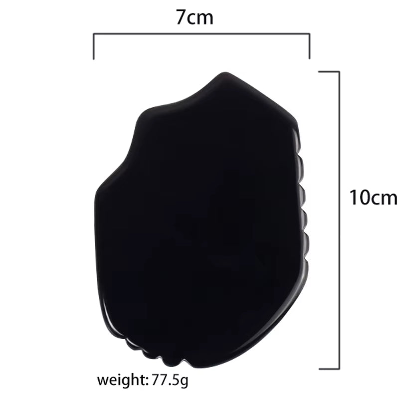Wholesale Various Shape Black Obsidian Face Gua Sha Tool Sawtooth SPA Massager Acupuncture Facial Beauty Product for Health Care
