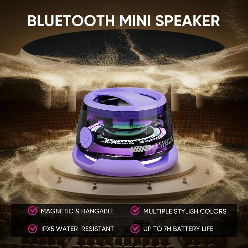 Mini Speaker Set - Perfect Match | TWS Interconnected Stereo System / Connect Two Devices via Mobile Phone, Eliminating the Single-Sided Listening Experience / Compact Design Creates Surround Sound in the Living Room, Making Music Available Everywhere