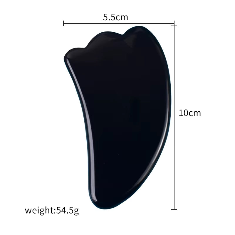 Wholesale Various Shape Black Obsidian Face Gua Sha Tool Sawtooth SPA Massager Acupuncture Facial Beauty Product for Health Care