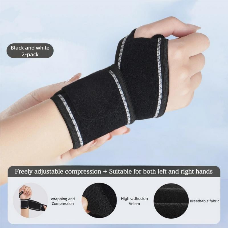 2 Sports Wrist Guards, Open Design, High Elasticity & Freely Adjustable Tightness, Winding and Pressurizing, Mesh Breathability, Suitable for Tenosynovitis Issues, Fitness, Tennis and Other Sports, as Well as Wrist Protection in Daily Life and Work