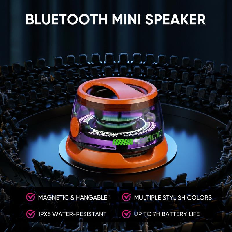 Mini Speaker Set - Perfect Match | TWS Interconnected Stereo System / Connect Two Devices via Mobile Phone, Eliminating the Single-Sided Listening Experience / Compact Design Creates Surround Sound in the Living Room, Making Music Available Everywhere
