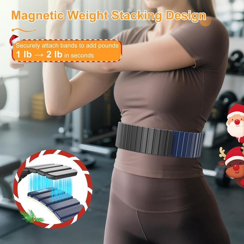 2025 Upgraded Magnetic Ankle & Wrist Weights for Women & Men Silicone Waterproof Non-Slip Adjustable Straps Ideal for Jogging Yoga Pilates Secure Magnetic Closure Comfortable Odor-Resistant
