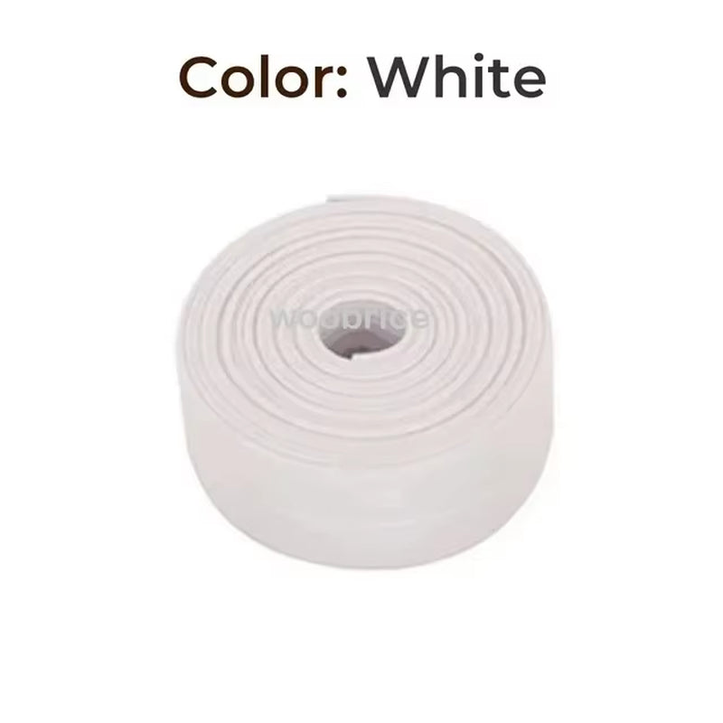 1 Roll PVC Sealing Strip Tape for Bathroom Bath Toilet Kitchen Caulk Tape Self Adhesive Waterproof Wall Sticker Mold Proof Tapes