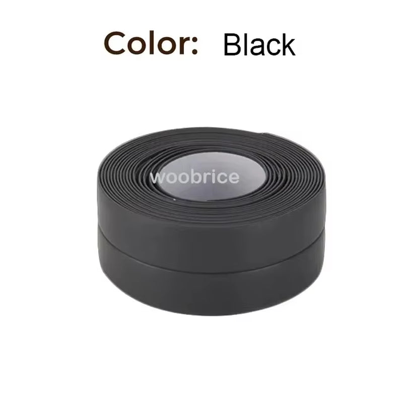 1 Roll PVC Sealing Strip Tape for Bathroom Bath Toilet Kitchen Caulk Tape Self Adhesive Waterproof Wall Sticker Mold Proof Tapes