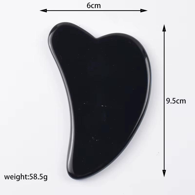 Wholesale Various Shape Black Obsidian Face Gua Sha Tool Sawtooth SPA Massager Acupuncture Facial Beauty Product for Health Care