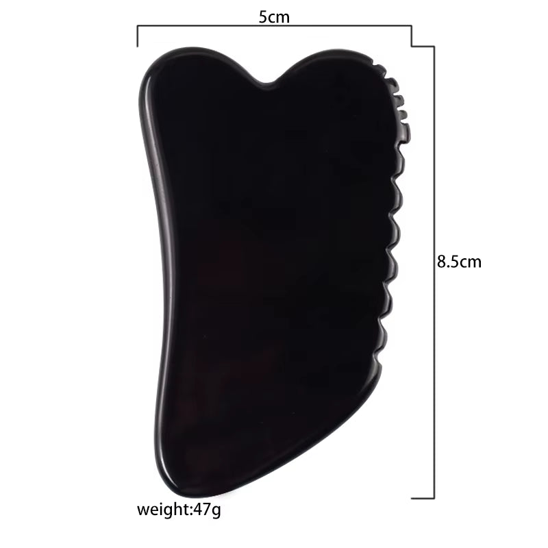 Wholesale Various Shape Black Obsidian Face Gua Sha Tool Sawtooth SPA Massager Acupuncture Facial Beauty Product for Health Care