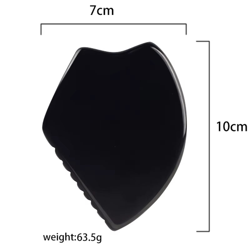 Wholesale Various Shape Black Obsidian Face Gua Sha Tool Sawtooth SPA Massager Acupuncture Facial Beauty Product for Health Care