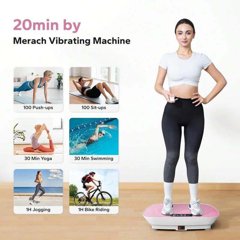 Electric Vibration Plate Exercise Equipment, Full Body Workout Fitness Platform, with Motor Speed Control, Adjustable Settings, Suitable for Home Training