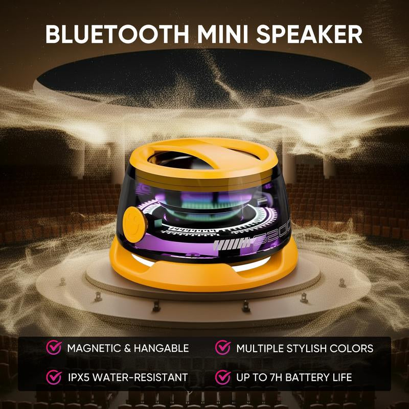 Mini Speaker Set - Perfect Match | TWS Interconnected Stereo System / Connect Two Devices via Mobile Phone, Eliminating the Single-Sided Listening Experience / Compact Design Creates Surround Sound in the Living Room, Making Music Available Everywhere